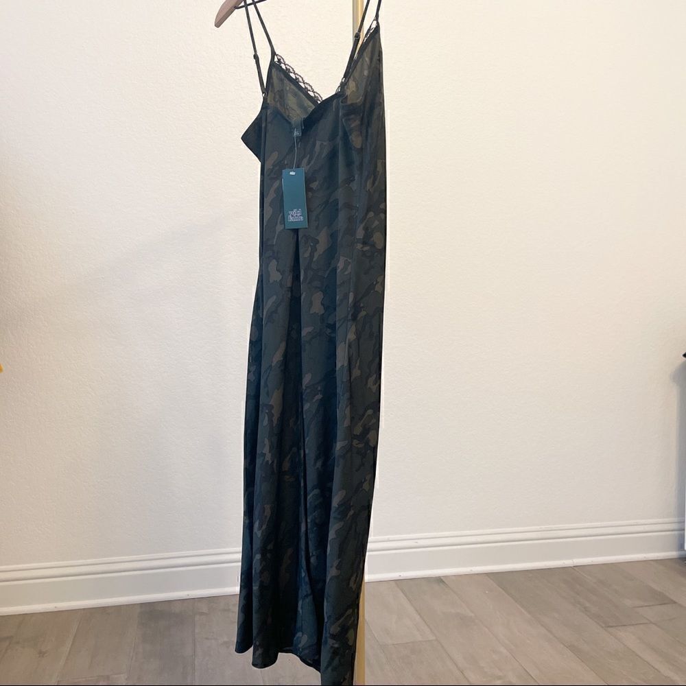 Wild Fable Camo Black Lace Midi Maxi Sip Dress NWT